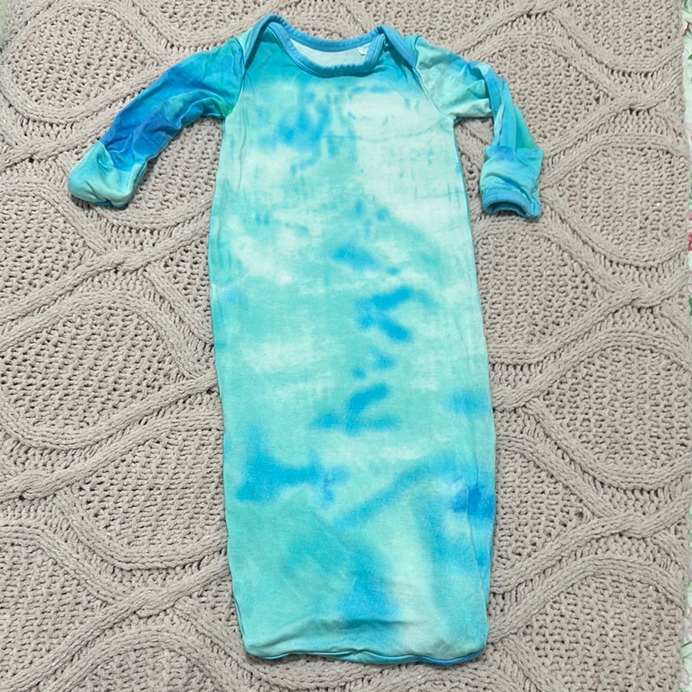 Little Sleepies Aqua and Green Baby Sleep Gown